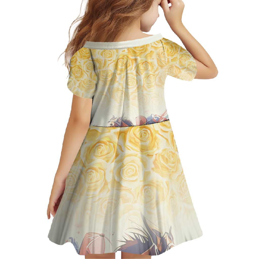 Melbourne Horse Racing Family Matching Mermaid Dress and Hawaiian Shirt Yellow Rose Champion LT7