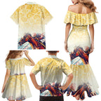 Melbourne Horse Racing Family Matching Mermaid Dress and Hawaiian Shirt Yellow Rose Champion LT7