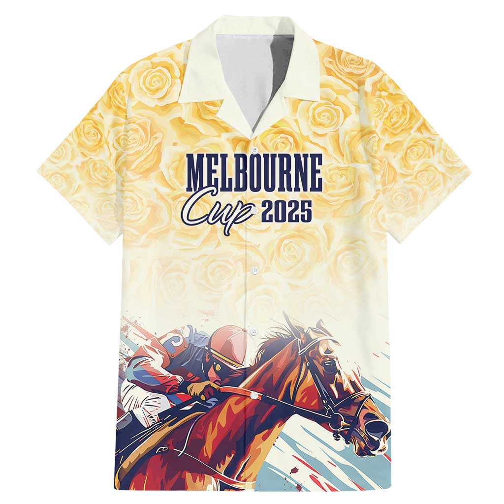Melbourne Horse Racing Family Matching Mermaid Dress and Hawaiian Shirt Yellow Rose Champion LT7