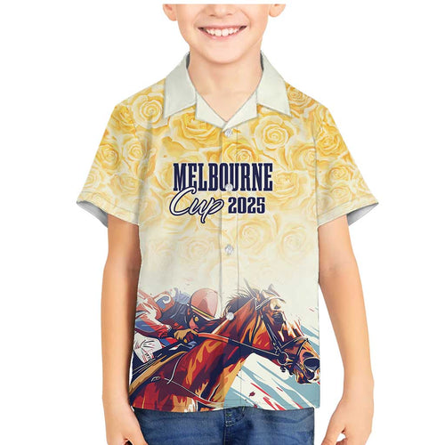 Melbourne Horse Racing Family Matching Mermaid Dress and Hawaiian Shirt Yellow Rose Champion LT7