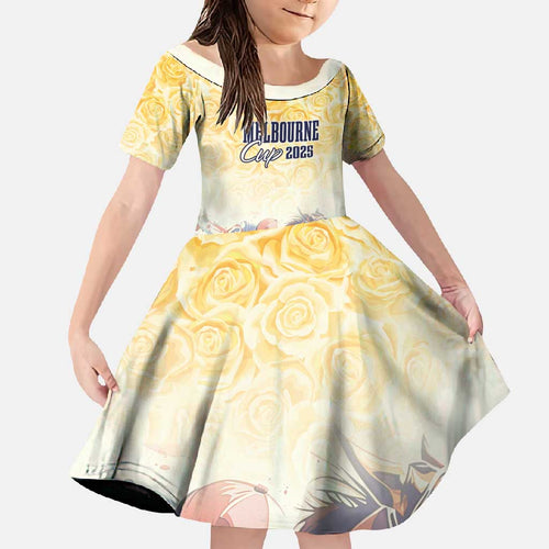 Melbourne Horse Racing Family Matching Summer Maxi Dress and Hawaiian Shirt Yellow Rose Champion LT7