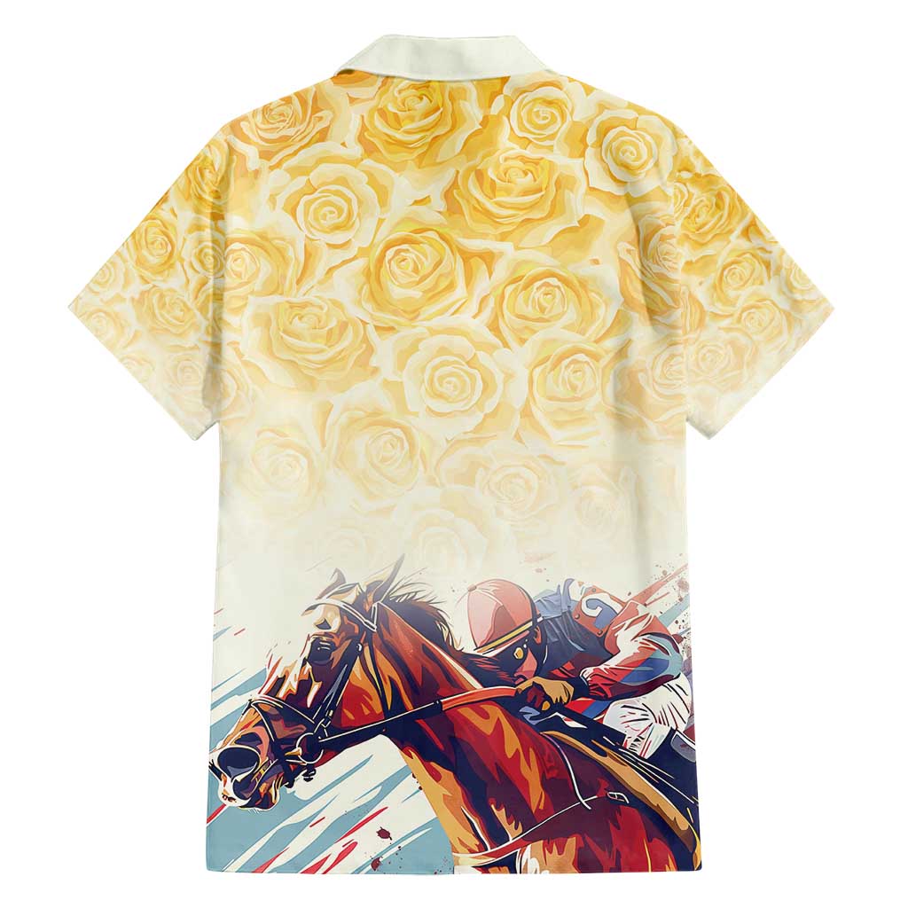 Melbourne Horse Racing Family Matching Summer Maxi Dress and Hawaiian Shirt Yellow Rose Champion LT7