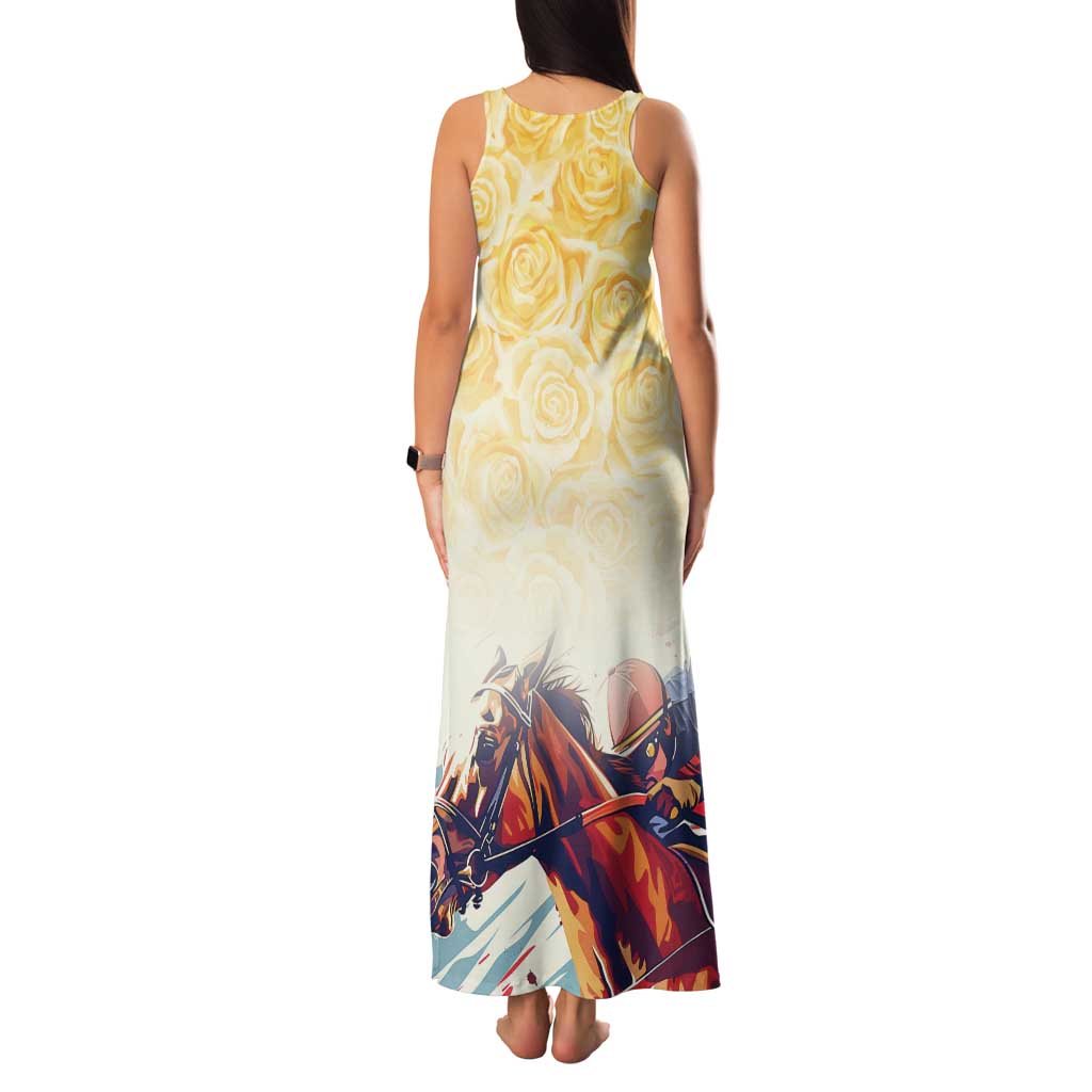 Melbourne Horse Racing Family Matching Tank Maxi Dress and Hawaiian Shirt Yellow Rose Champion LT7