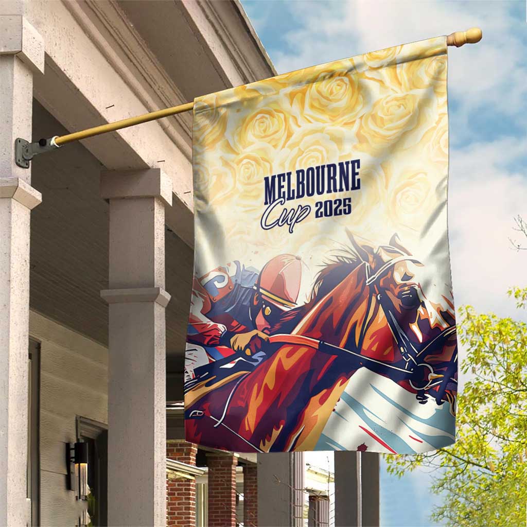 Melbourne Horse Racing Garden Flag Yellow Rose Champion LT7