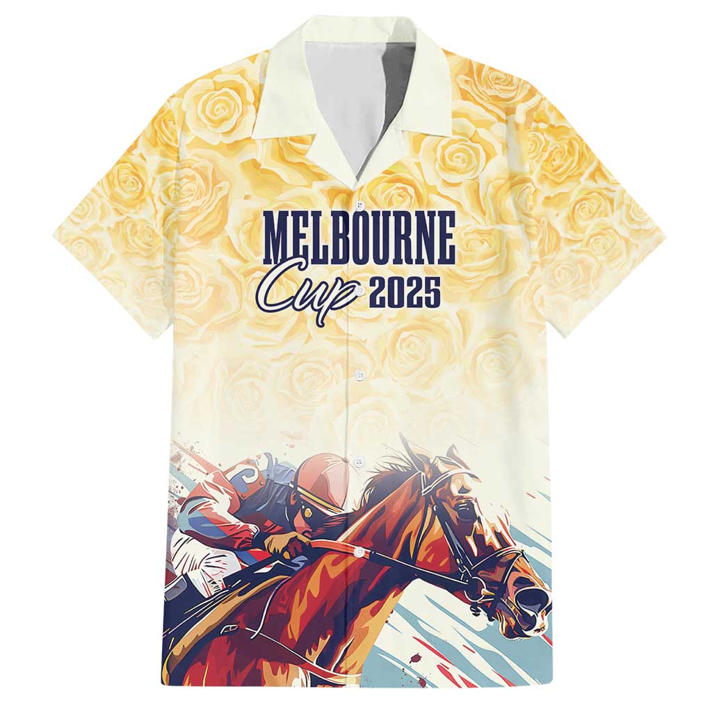 Melbourne Horse Racing Hawaiian Shirt Yellow Rose Champion LT7