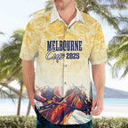 Melbourne Horse Racing Hawaiian Shirt Yellow Rose Champion LT7