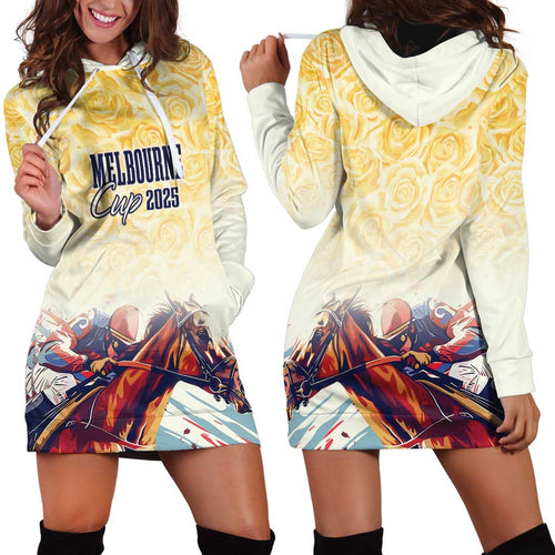 Melbourne Horse Racing Hoodie Dress Yellow Rose Champion LT7