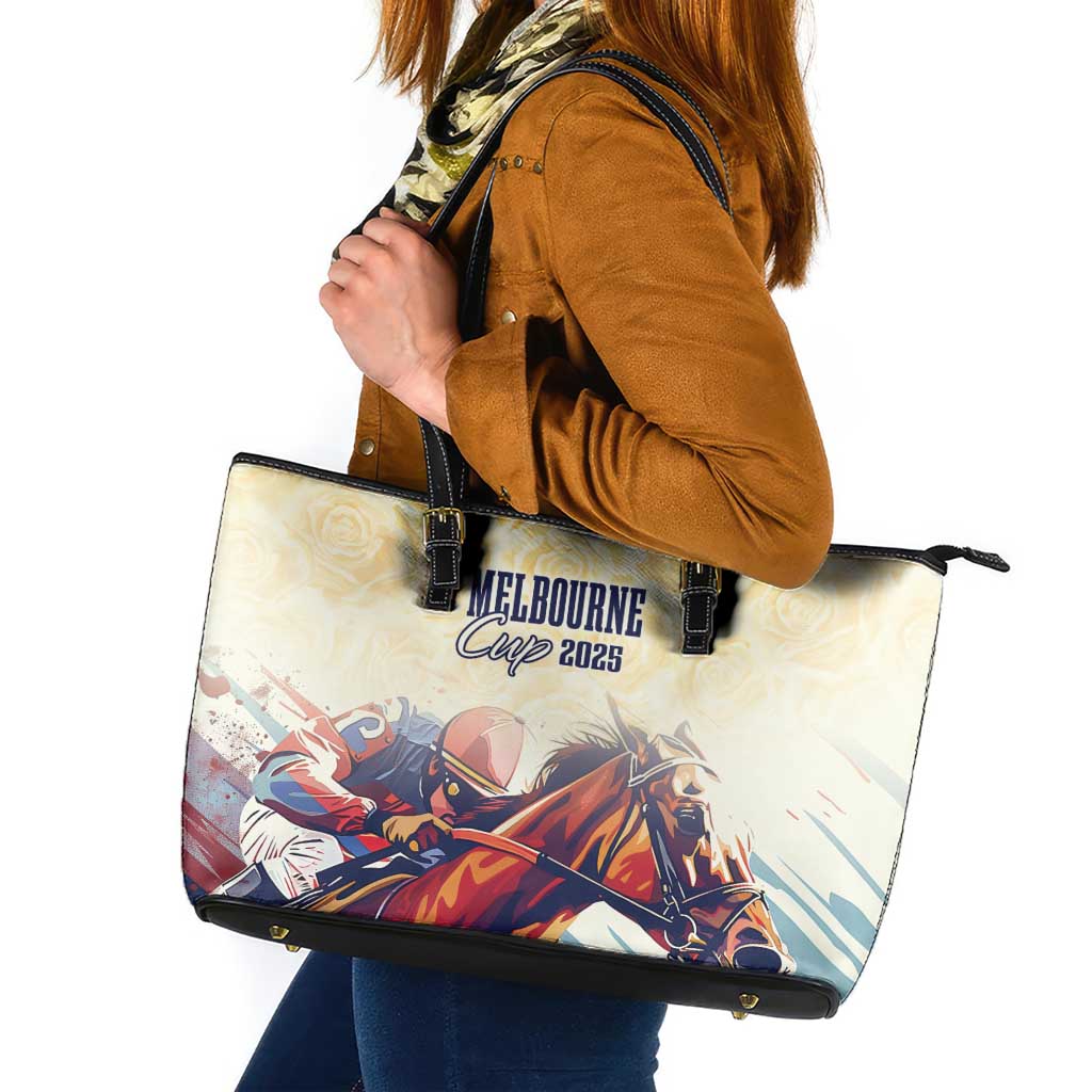 Melbourne Horse Racing Leather Tote Bag Yellow Rose Champion LT7