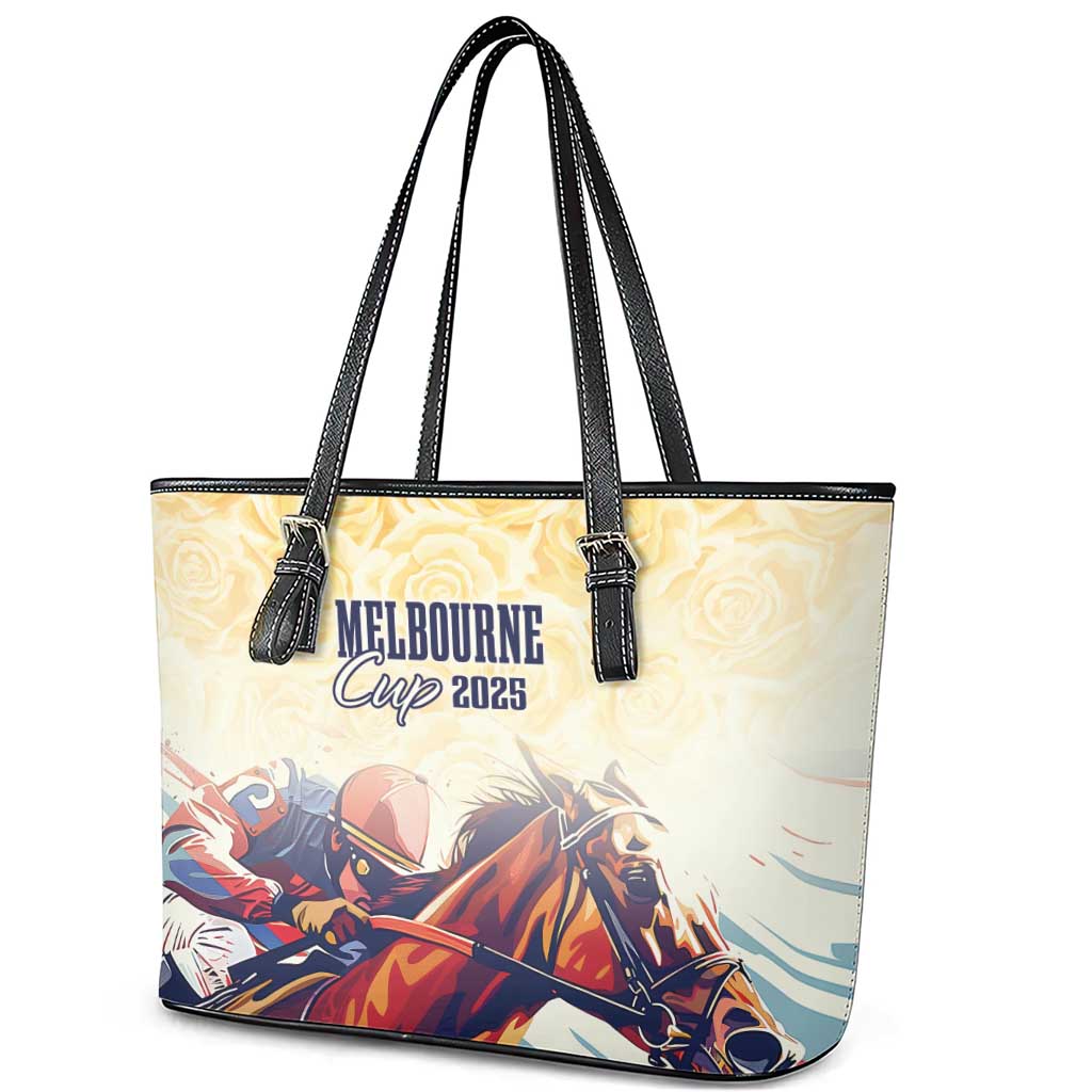 Melbourne Horse Racing Leather Tote Bag Yellow Rose Champion LT7