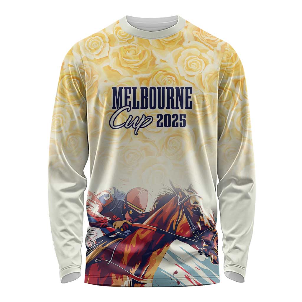 Melbourne Horse Racing Long Sleeve Shirt Yellow Rose Champion LT7