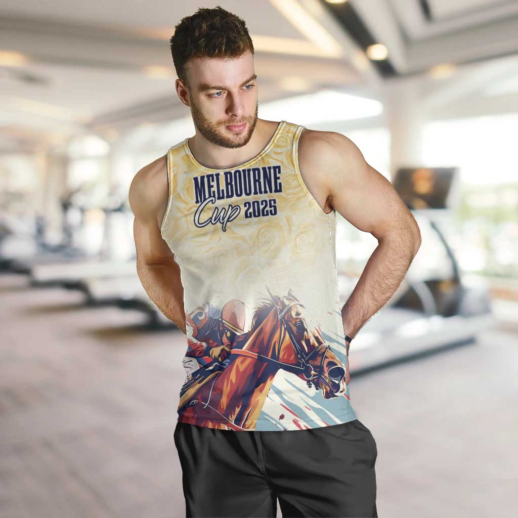 Melbourne Horse Racing Men Tank Top Yellow Rose Champion LT7