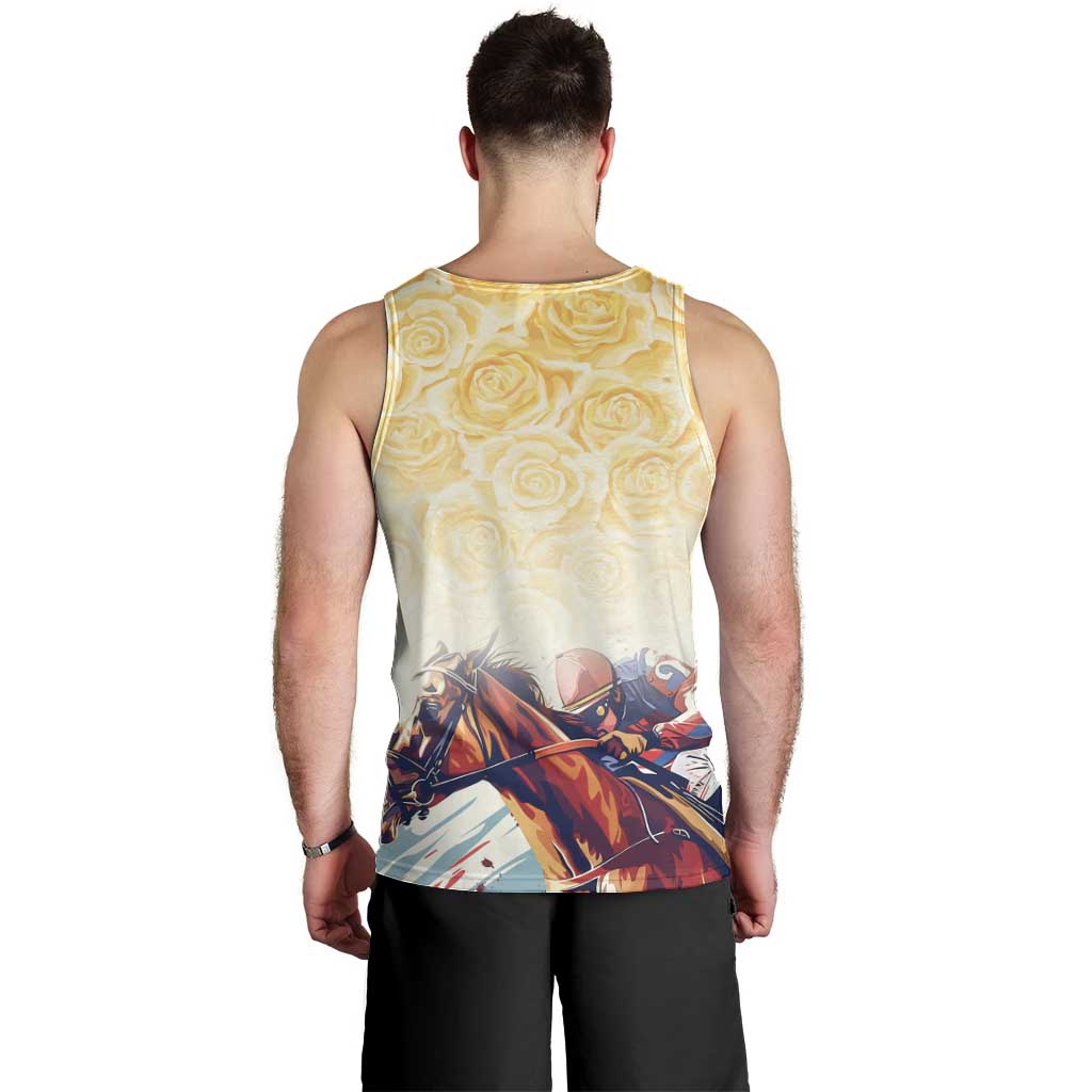 Melbourne Horse Racing Men Tank Top Yellow Rose Champion LT7