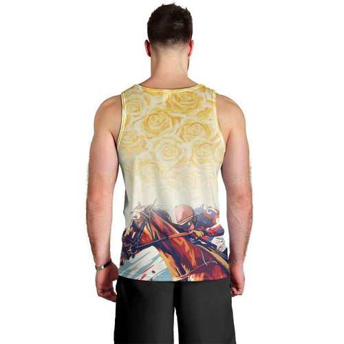 Melbourne Horse Racing Men Tank Top Yellow Rose Champion LT7