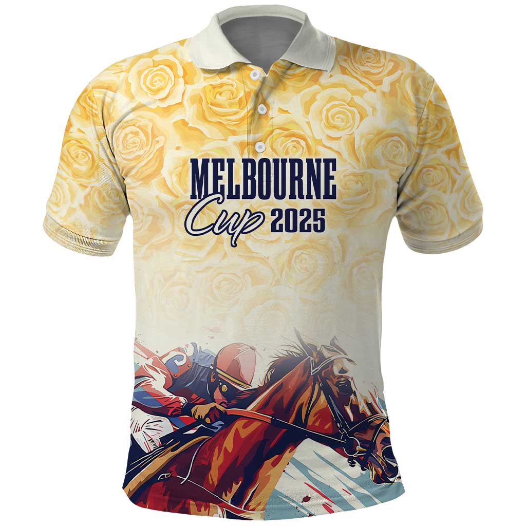 Melbourne Horse Racing Polo Shirt Yellow Rose Champion LT7