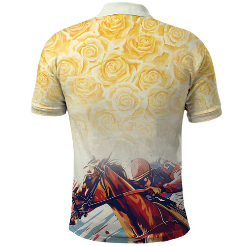 Melbourne Horse Racing Polo Shirt Yellow Rose Champion LT7