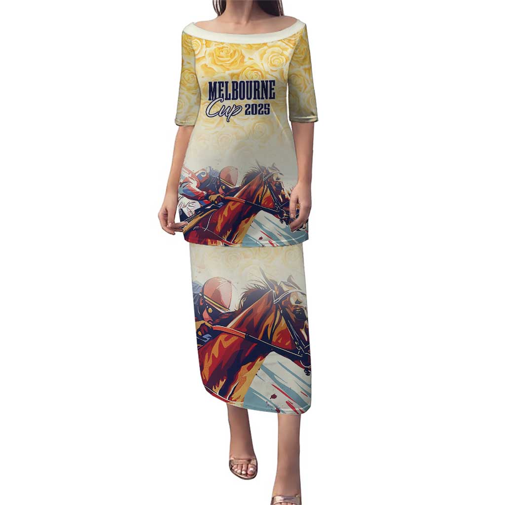 Melbourne Horse Racing Puletasi Yellow Rose Champion LT7