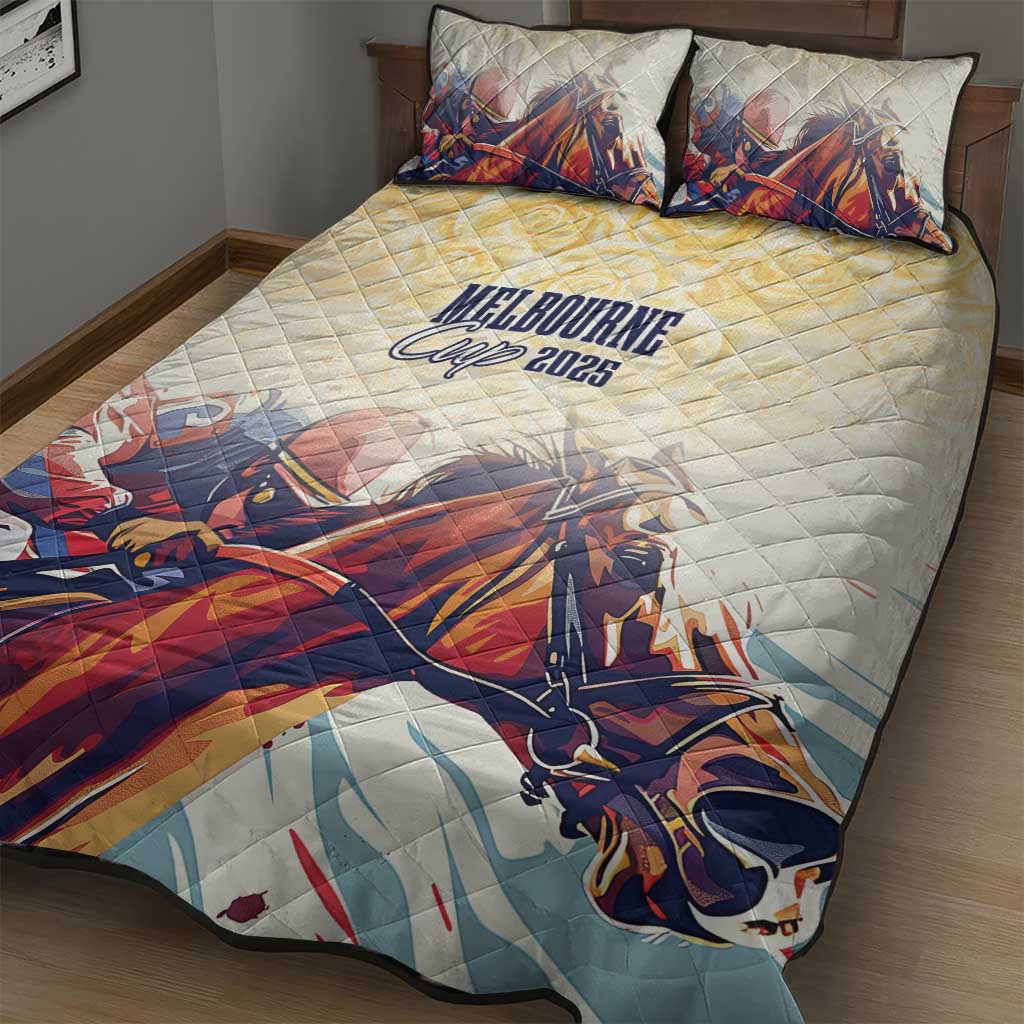 Melbourne Horse Racing Quilt Bed Set Yellow Rose Champion LT7