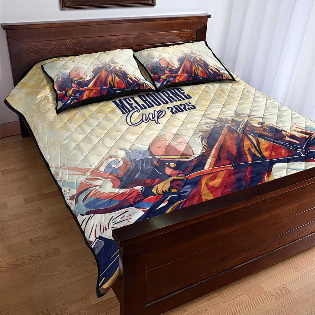 Melbourne Horse Racing Quilt Bed Set Yellow Rose Champion LT7