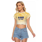 Melbourne Horse Racing Raglan Cropped T Shirt Yellow Rose Champion LT7