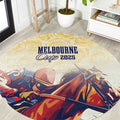 Melbourne Horse Racing Round Carpet Yellow Rose Champion LT7