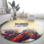 Melbourne Horse Racing Round Carpet Yellow Rose Champion LT7