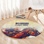 Melbourne Horse Racing Round Carpet Yellow Rose Champion LT7