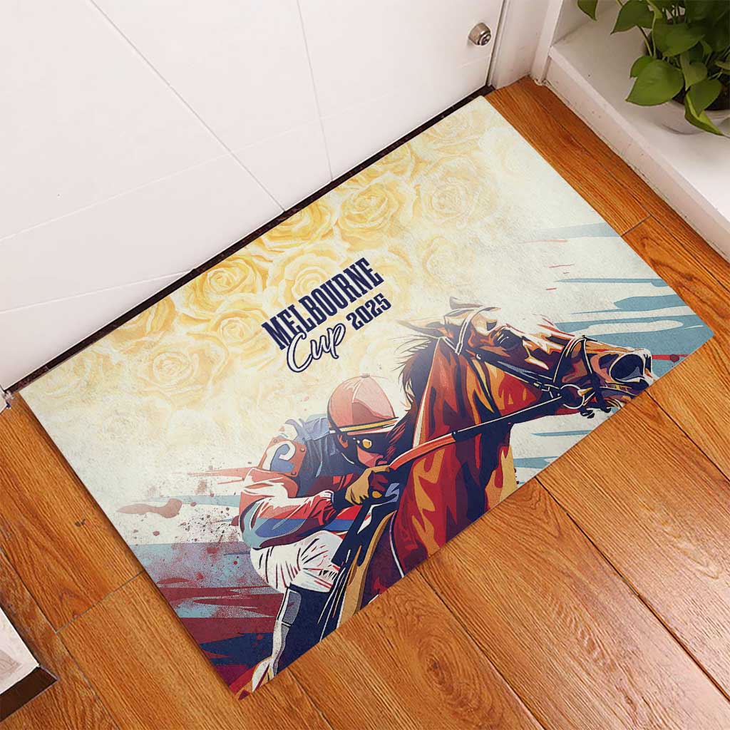 Melbourne Horse Racing Rubber Doormat Yellow Rose Champion LT7