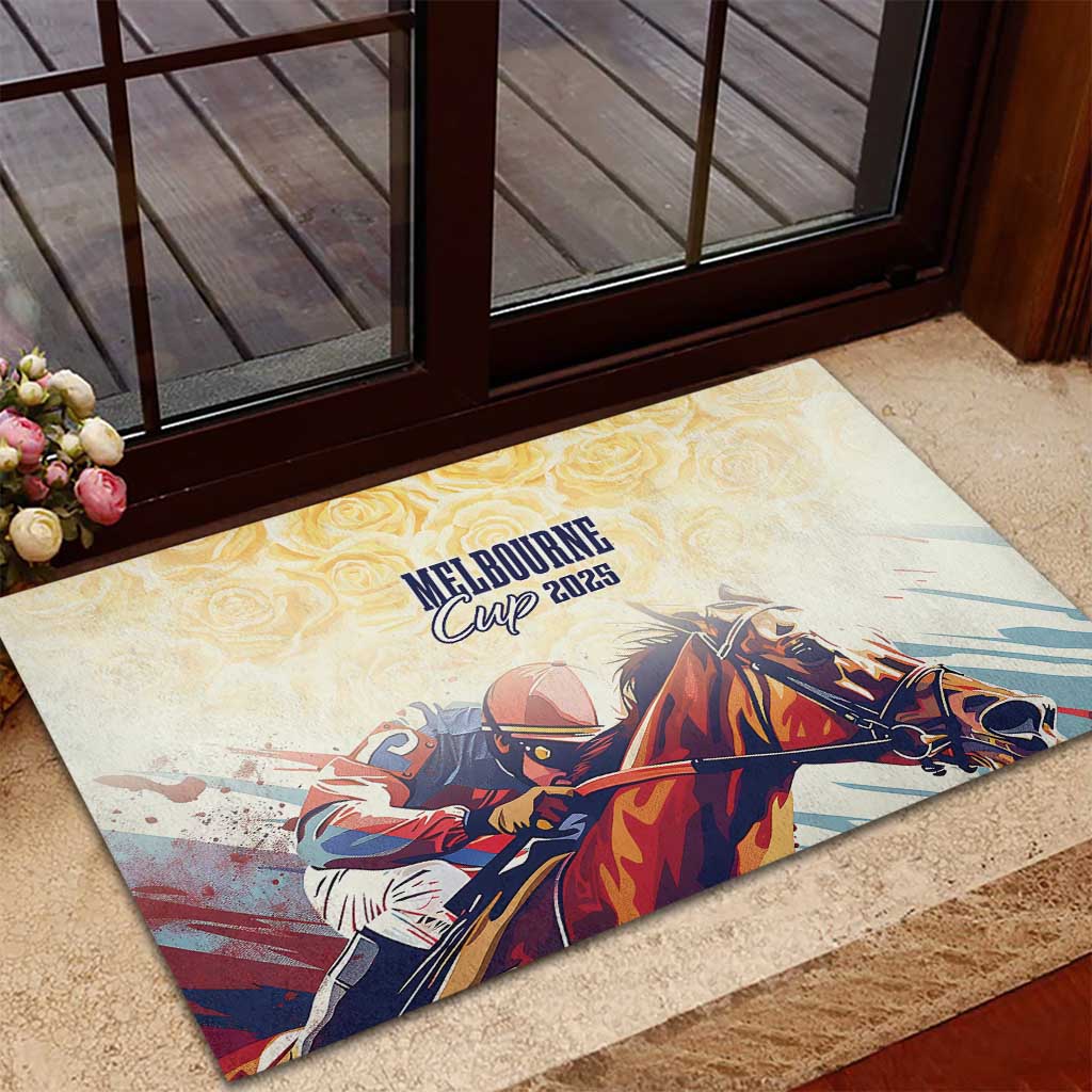 Melbourne Horse Racing Rubber Doormat Yellow Rose Champion LT7