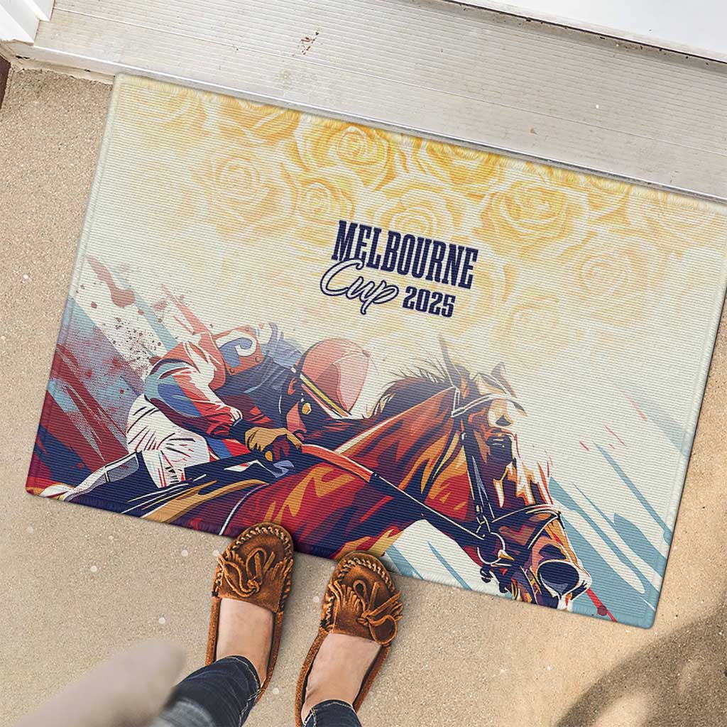 Melbourne Horse Racing Rubber Doormat Yellow Rose Champion LT7