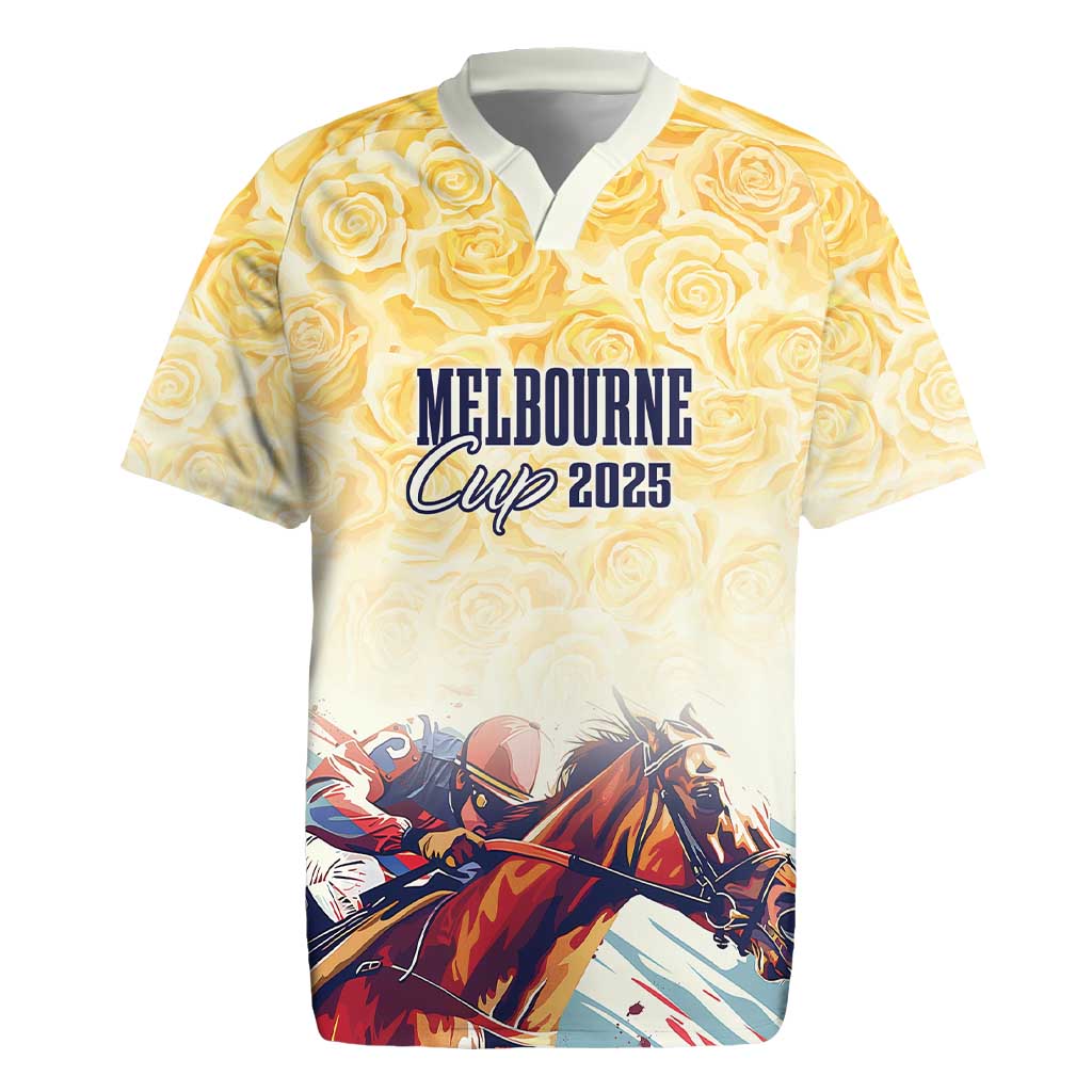 Melbourne Horse Racing Rugby Jersey Yellow Rose Champion LT7