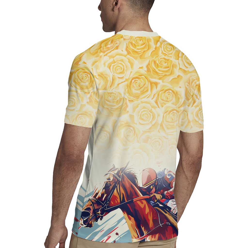 Melbourne Horse Racing Rugby Jersey Yellow Rose Champion LT7