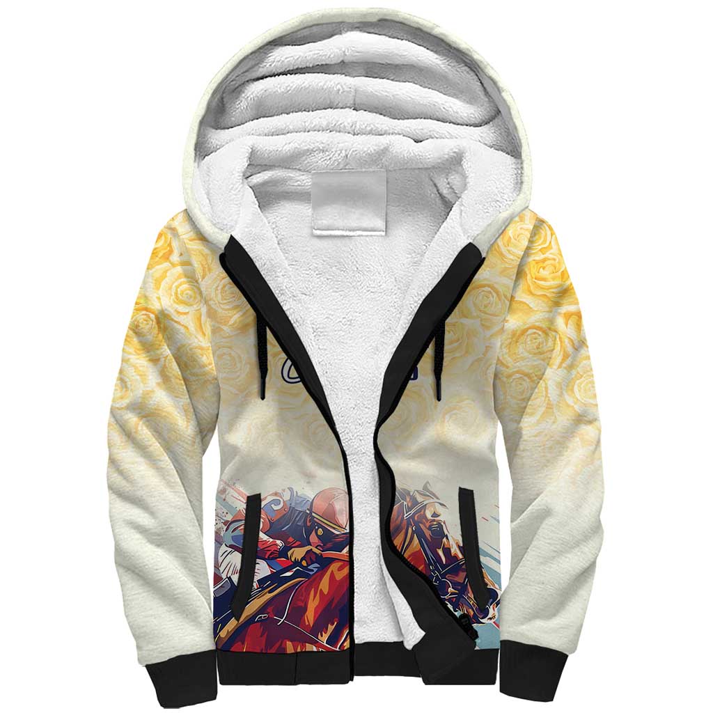 Melbourne Horse Racing Sherpa Hoodie Yellow Rose Champion LT7