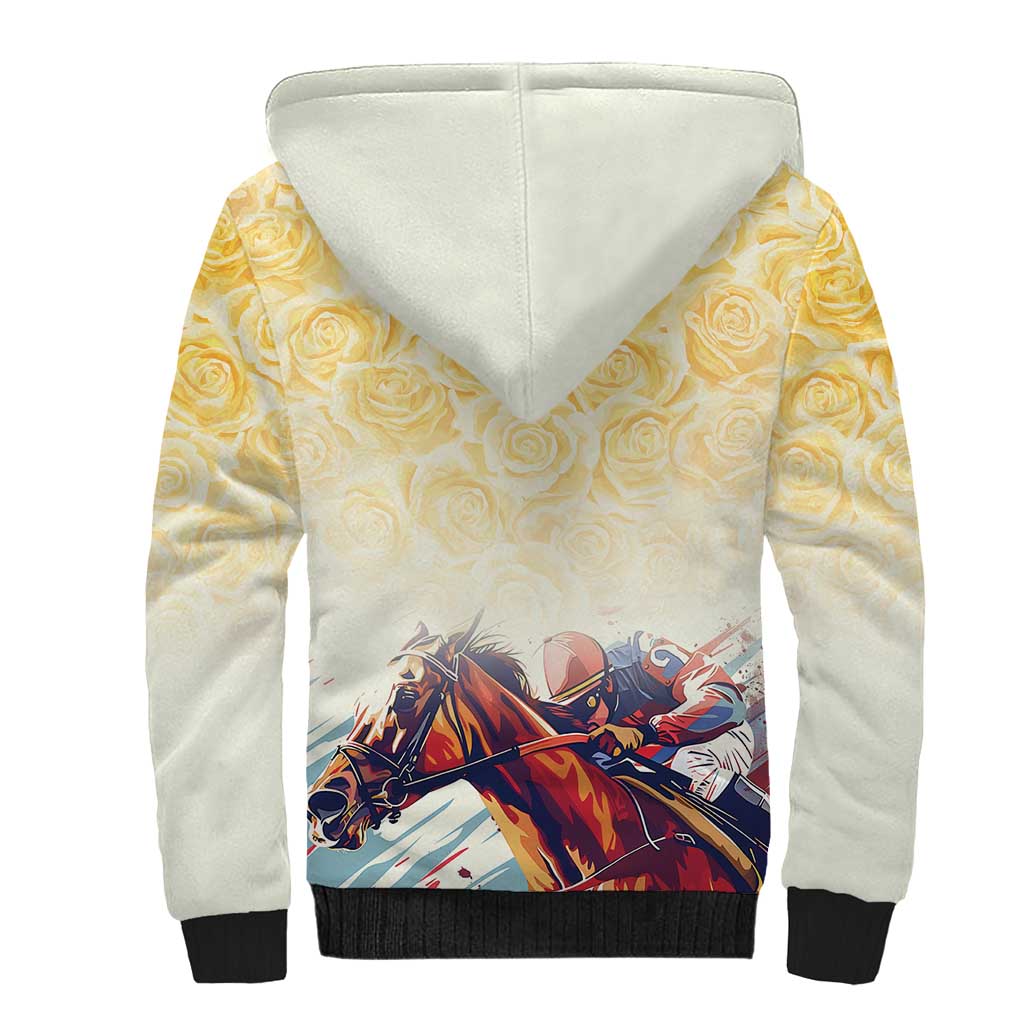 Melbourne Horse Racing Sherpa Hoodie Yellow Rose Champion LT7