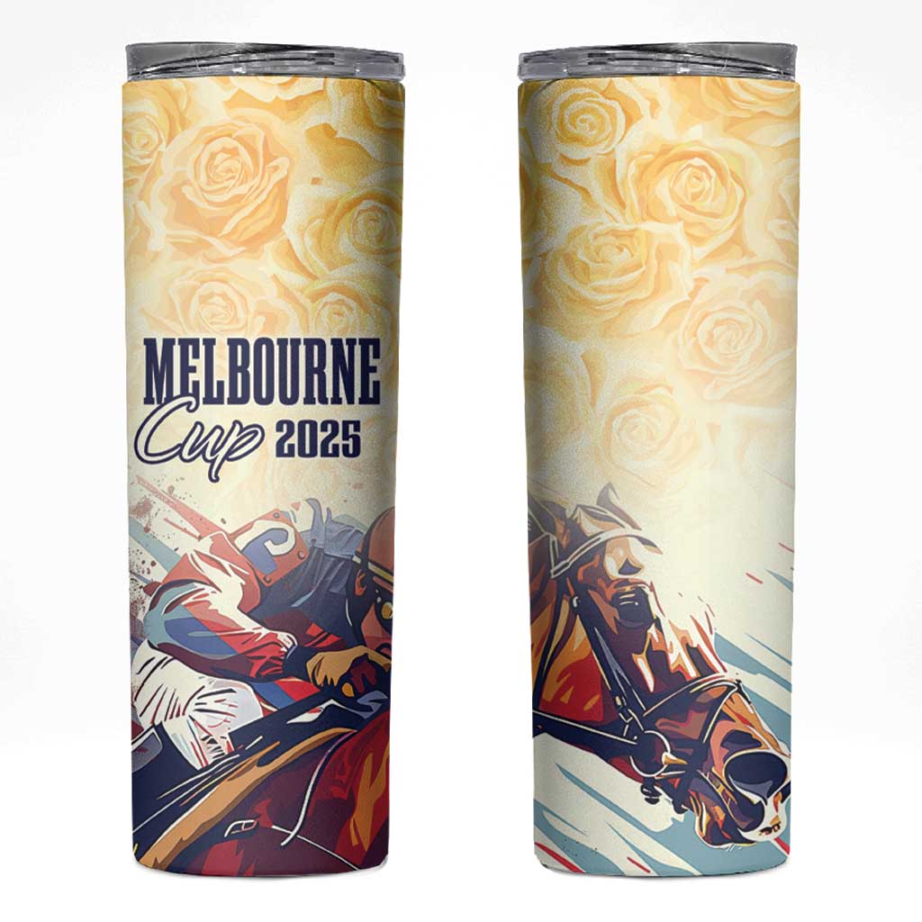Melbourne Horse Racing Skinny Tumbler Yellow Rose Champion LT7