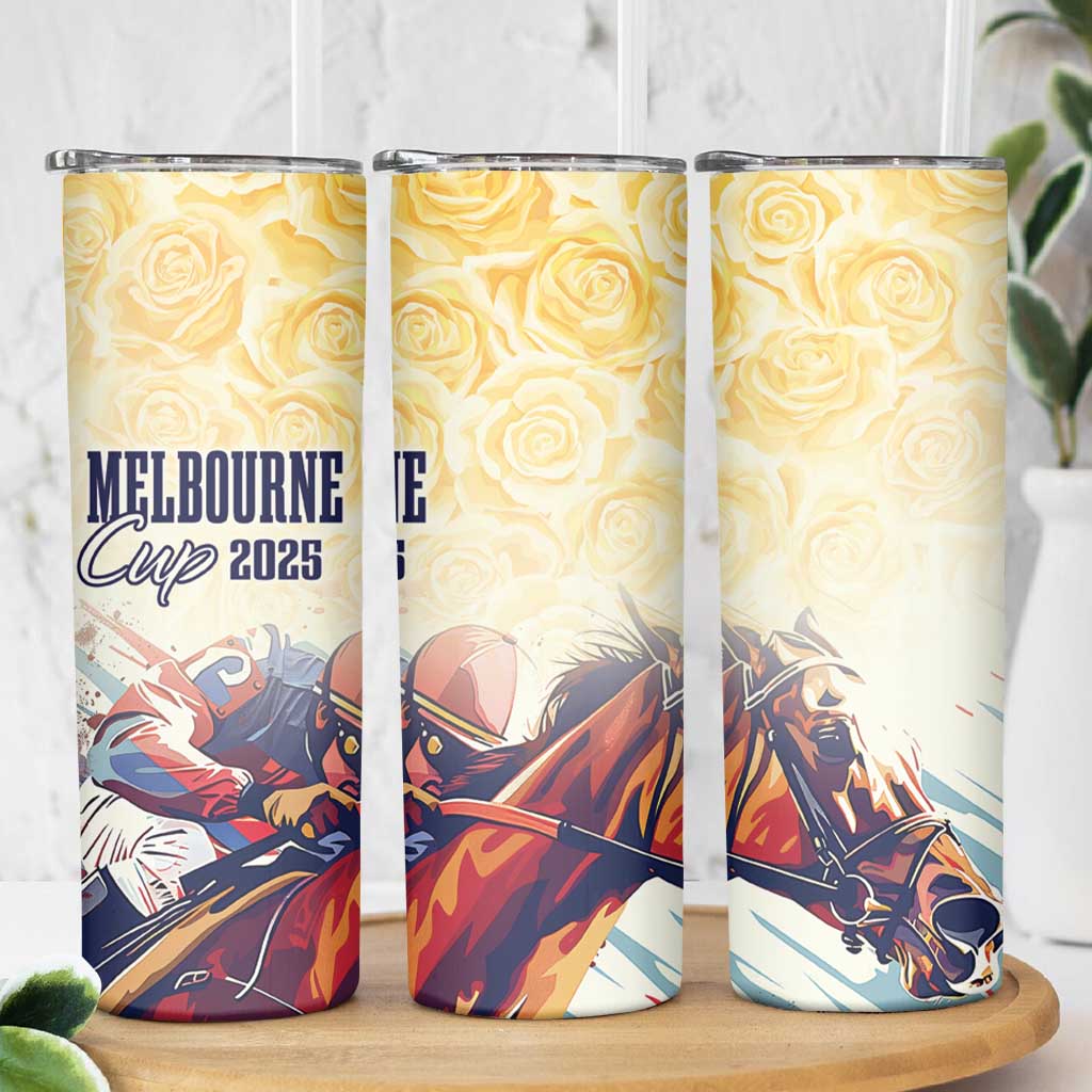 Melbourne Horse Racing Skinny Tumbler Yellow Rose Champion LT7