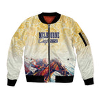 Melbourne Horse Racing Sleeve Zip Bomber Jacket Yellow Rose Champion LT7