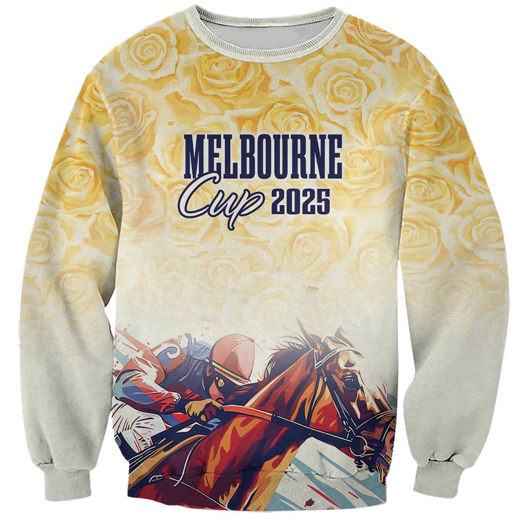 Melbourne Horse Racing Sweatshirt Yellow Rose Champion LT7