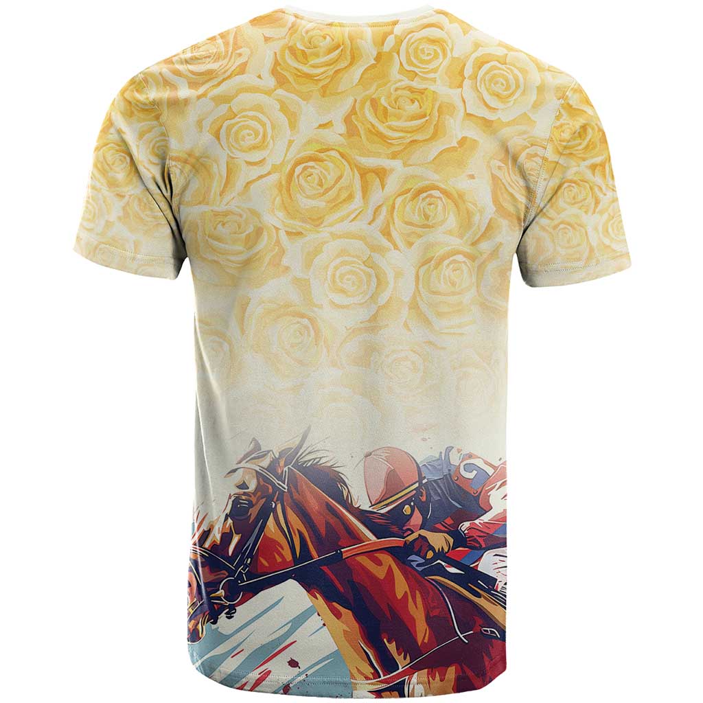 Melbourne Horse Racing T Shirt Yellow Rose Champion LT7
