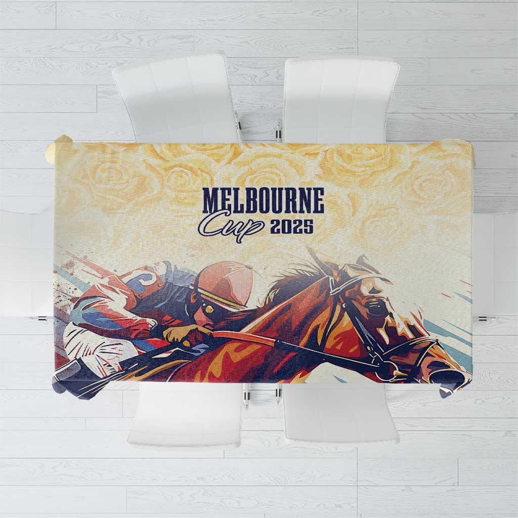 Melbourne Horse Racing Tablecloth Yellow Rose Champion LT7