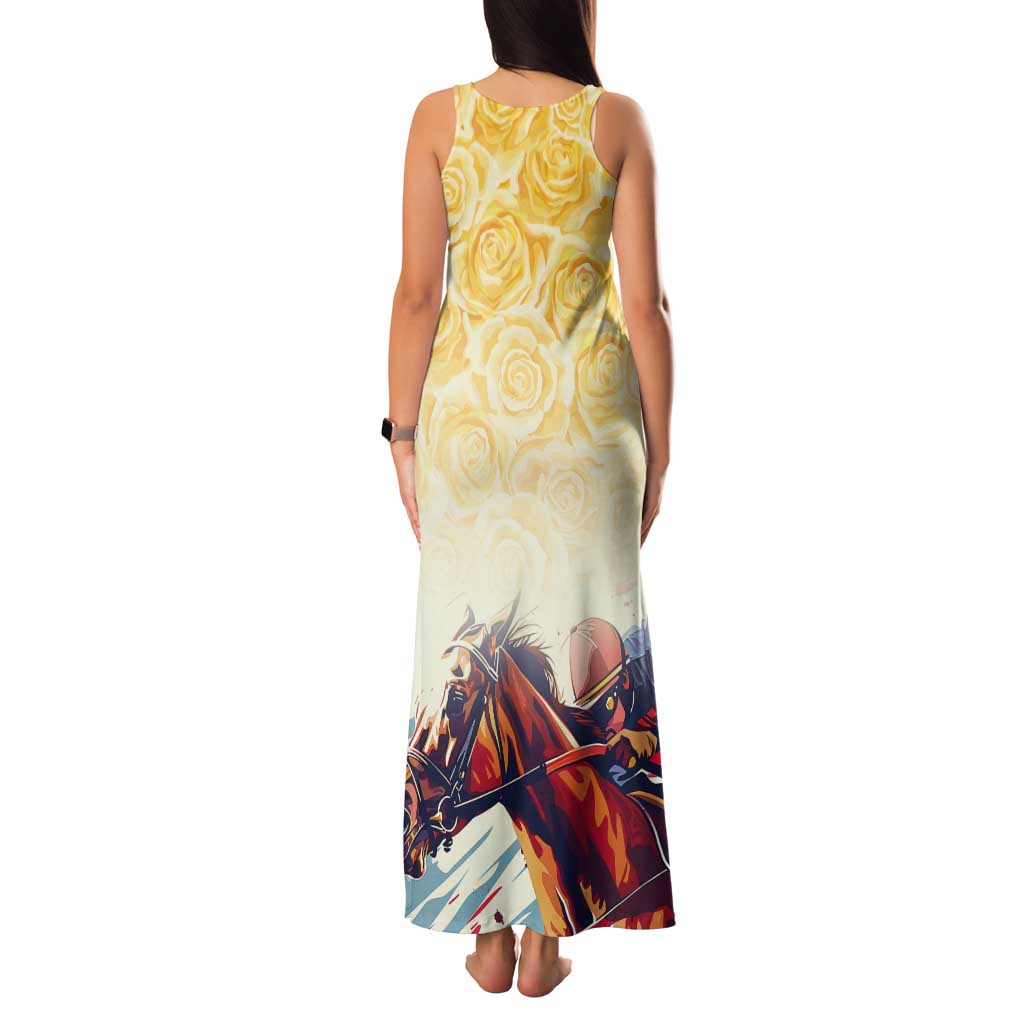 Melbourne Horse Racing Tank Maxi Dress Yellow Rose Champion LT7
