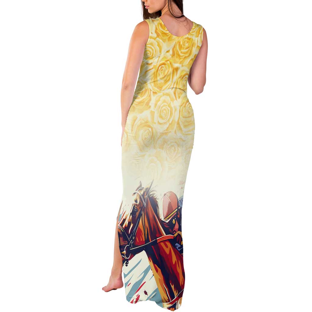 Melbourne Horse Racing Tank Maxi Dress Yellow Rose Champion LT7