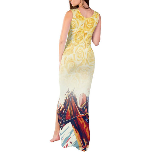 Melbourne Horse Racing Tank Maxi Dress Yellow Rose Champion LT7