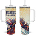 Melbourne Horse Racing Tumbler With Handle Yellow Rose Champion LT7