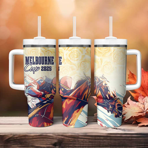Melbourne Horse Racing Tumbler With Handle Yellow Rose Champion LT7