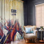 Melbourne Horse Racing Window Curtain Yellow Rose Champion LT7