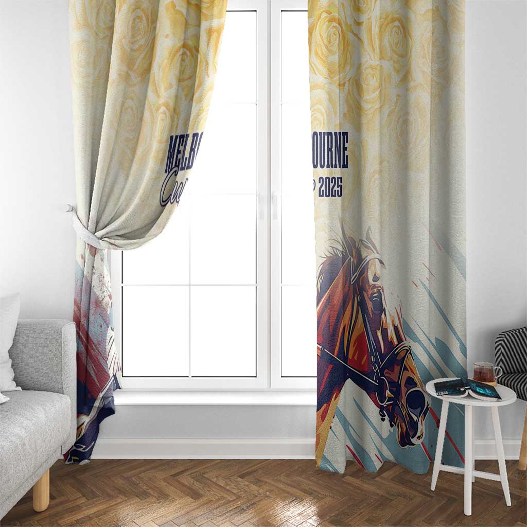 Melbourne Horse Racing Window Curtain Yellow Rose Champion LT7