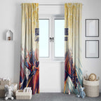 Melbourne Horse Racing Window Curtain Yellow Rose Champion LT7