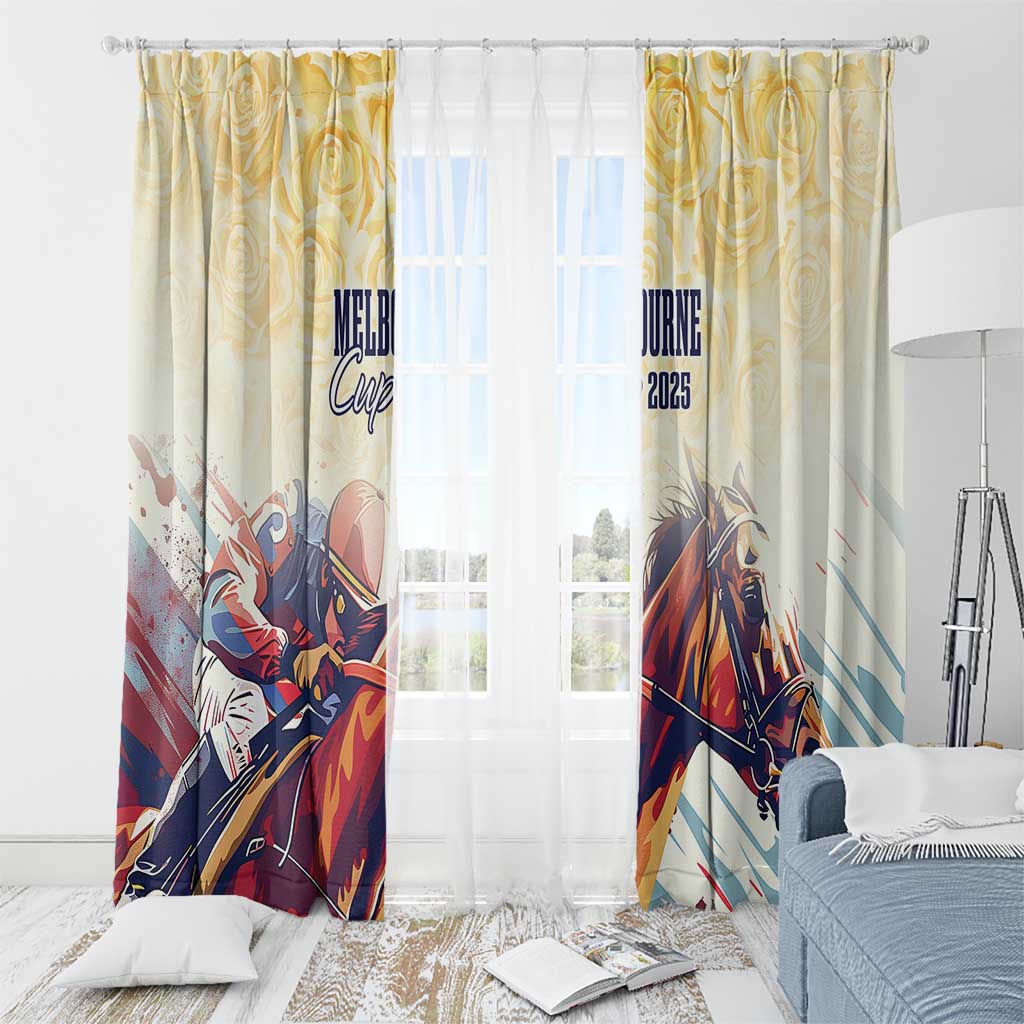 Melbourne Horse Racing Window Curtain Yellow Rose Champion LT7