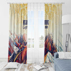 Melbourne Horse Racing Window Curtain Yellow Rose Champion LT7