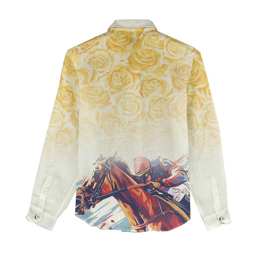 Melbourne Horse Racing Women Casual Shirt Yellow Rose Champion LT7